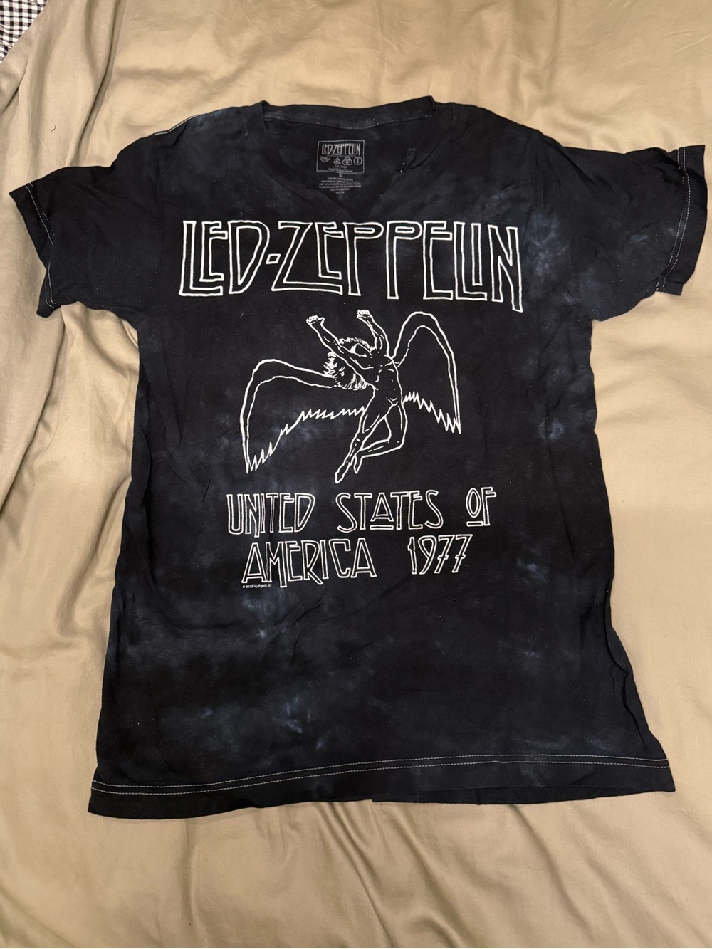 Dark Blue Led Zeppelin Graphic Band Tee - United States of America 1977